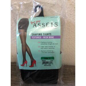 SPANX Size 3 Love Your Assets Textured Wish Bone Shaping Tights in Black